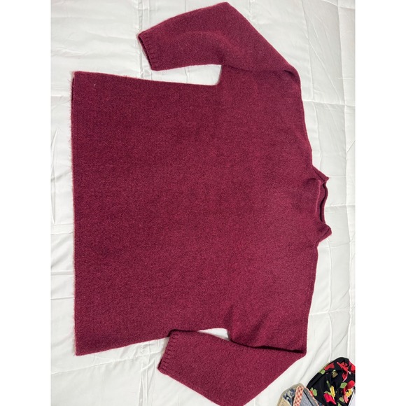 Coldwater Creek Sweaters - Coldwater Creek Burgundy Mock Neck Fuzzy Knit Sweater PXL Womens Wine Pullover
